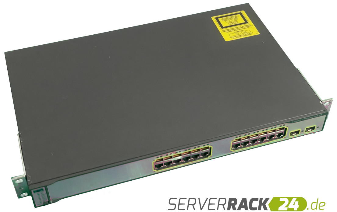 Cisco Catalyst 3750 Series POE-24 Switch | 19" 1 HE | 24 Ports | 2x LWL | POE | gebraucht