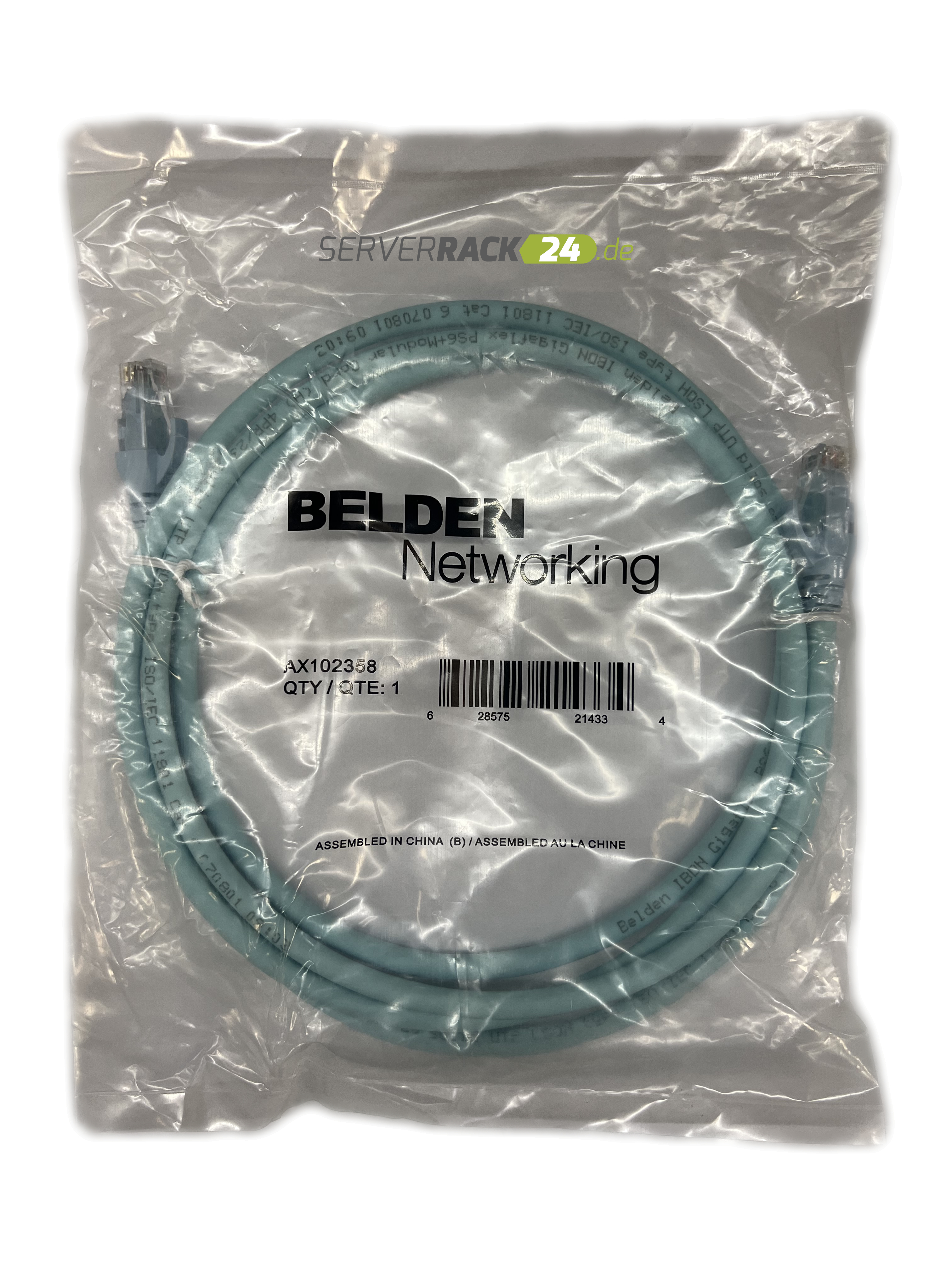 2,1m hellblau Cat. 6 UTP Patchkabel Netzwerkkabel rund Belden IBDN GigaFlex PS6+ (NEU & OVP)