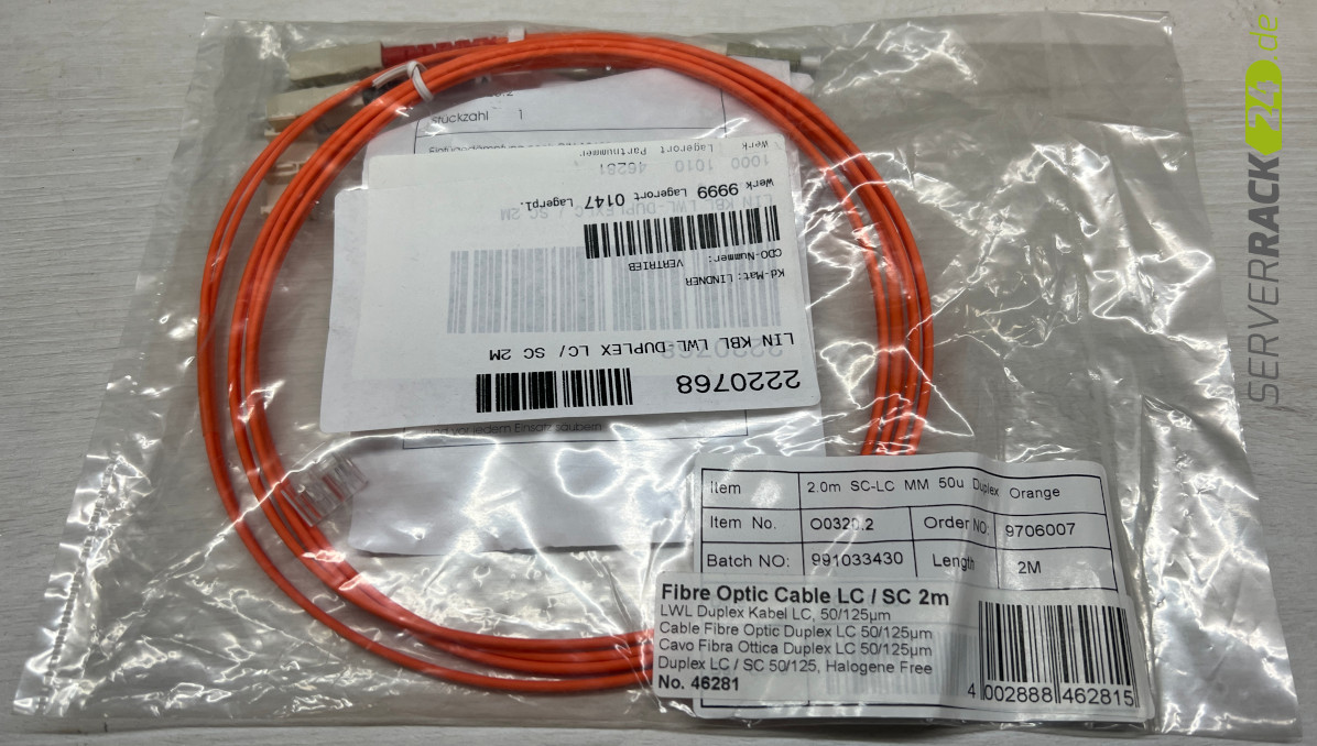 2m orange beige LWL LC / SC Jumper Patchkabel Netzwerkkabel Multimode Duplex 50/125µ (NEU & OVP)