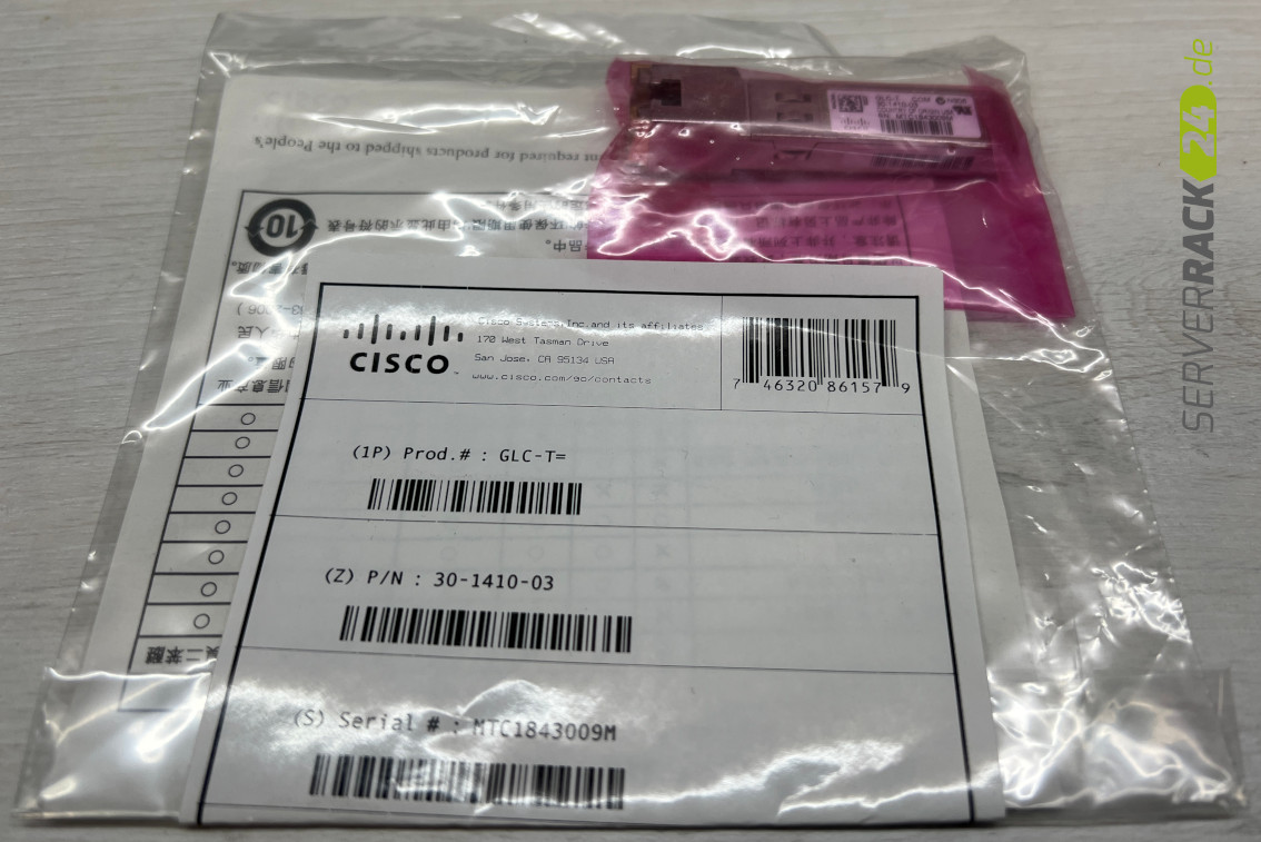 Cisco GLC-T= 30-1410-03 Gigabit 1000Base-T Kupfer-SFP Transceiver Modul (NEU & OVP)