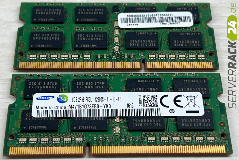 Samsung 8GB SO-DIMM 204 PIN | DDR3L 1600 RAM 2Rx8 PC3L 12800S - 11 - 13 - F3 | Lenovo FRU 03X6657 | gebraucht